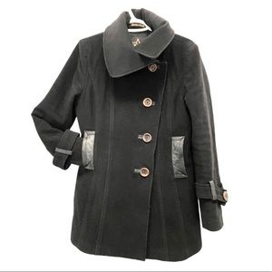 Mackage Black Single Breast Wool Peacoat | L